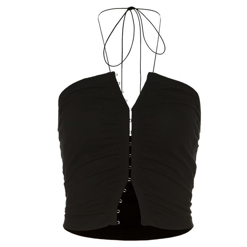 Dame Top med asymmetrisk snit og elegant snøre detaljer Stilla
