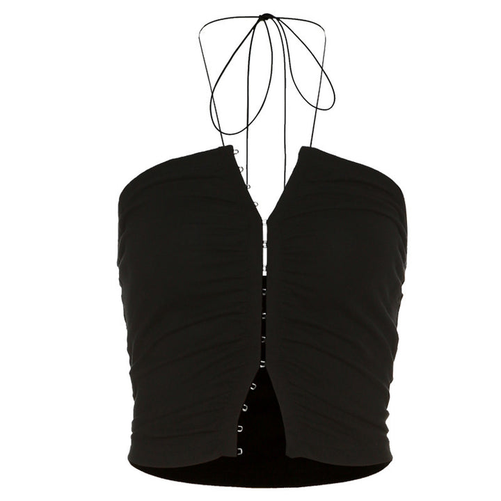 Dame Top med asymmetrisk snit og elegant snøre detaljer Stilla