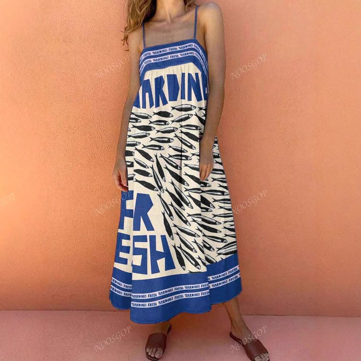 Dame Casual Grafik Maxi Kjole Stilla