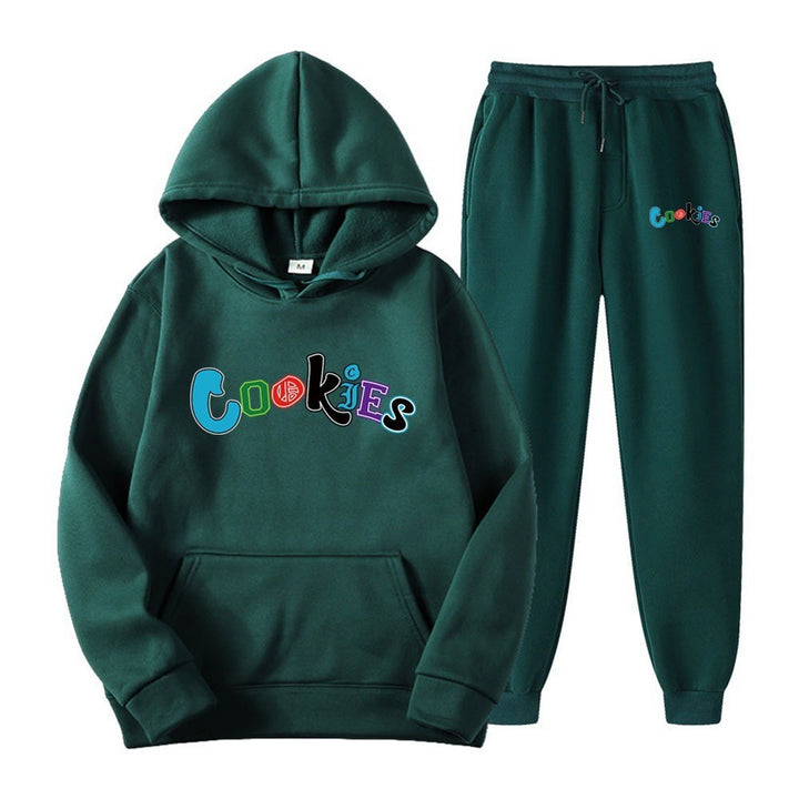Women's Hoodie og Jogging Pants Sæt med Farverig Grafikprint Skovae