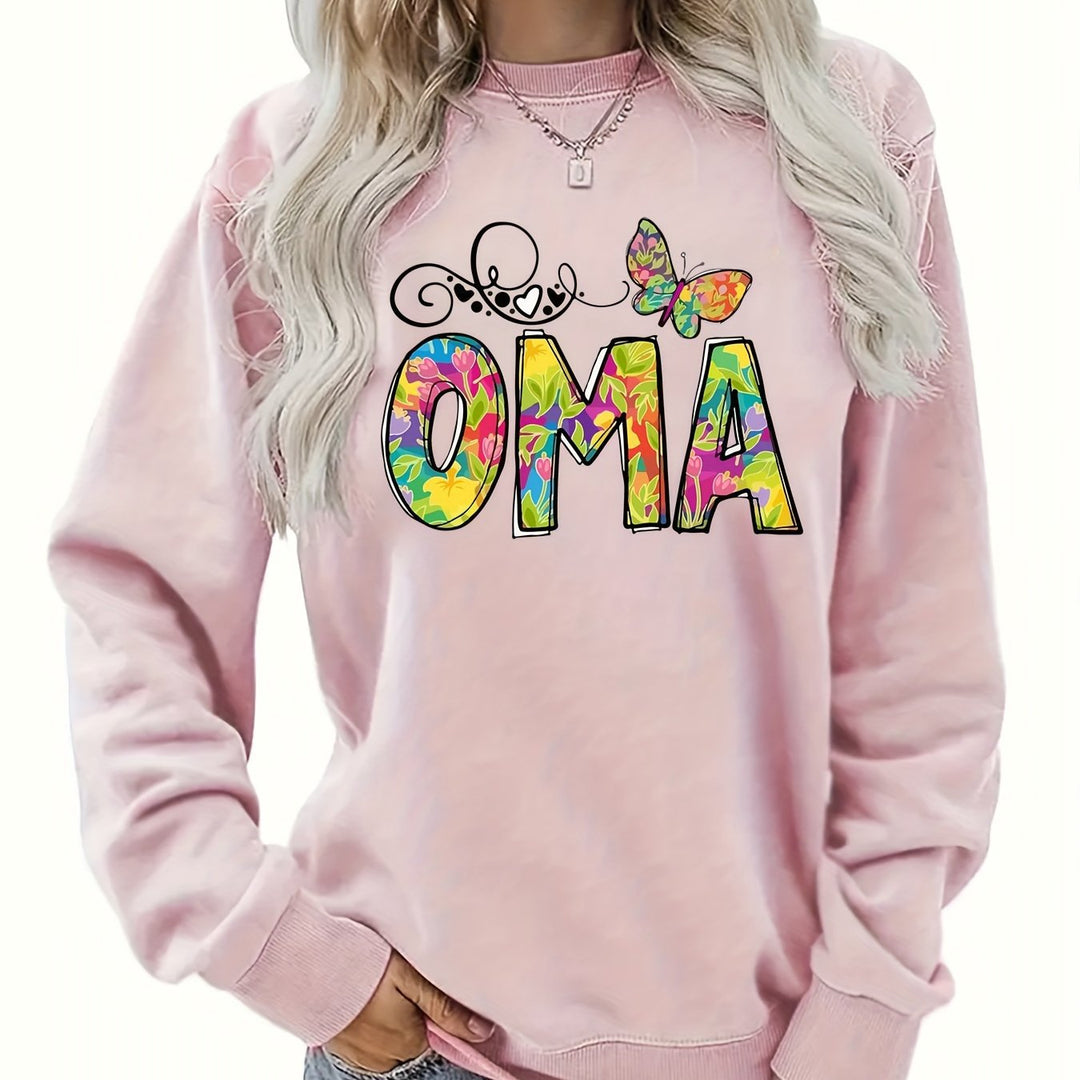 Kvinders sweatshirt med kreativ botanisk tryk Stilla