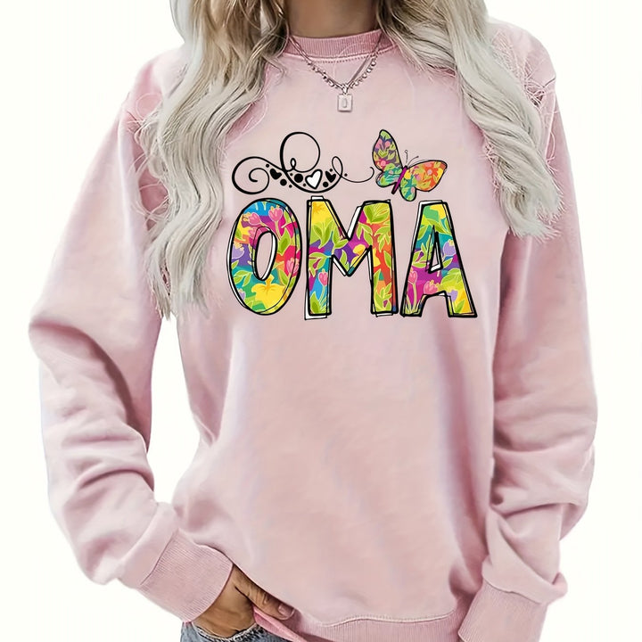 Kvinders sweatshirt med kreativ botanisk tryk Stilla