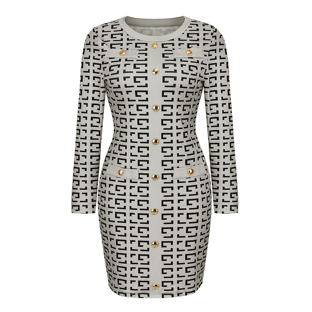 Stilla | Bodycon Rund Hals Lange Ærmer Sweat Mini Kjole