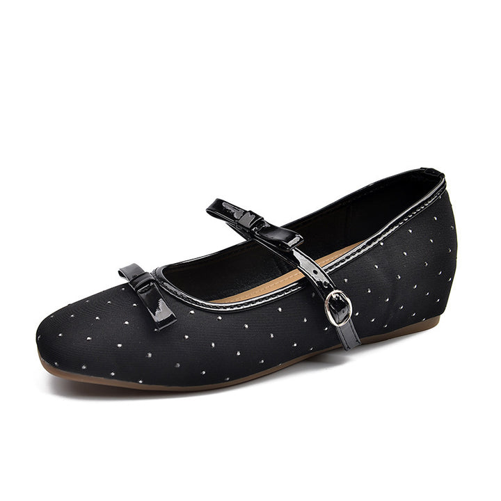 Dame Elegant Sløjfe-Detalje Slipper Flats Stilla