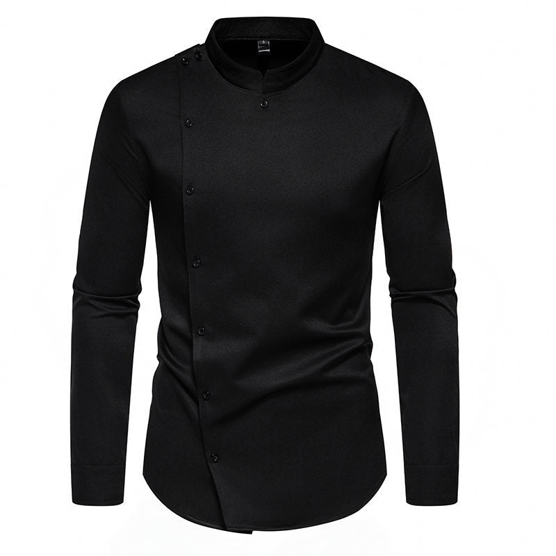 Herrer Contemporary Mandarin Krave Skjorte Stilla
