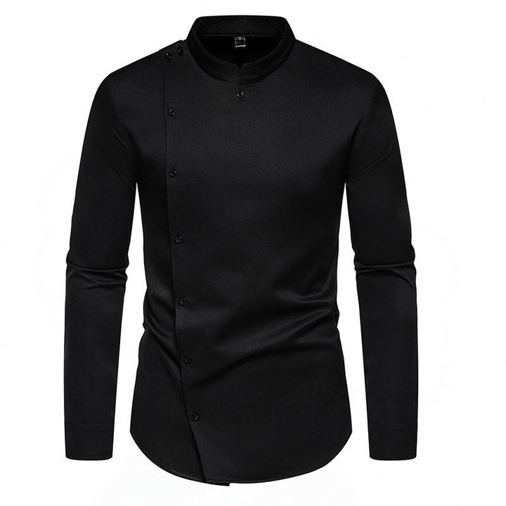Herrer Contemporary Mandarin Krave Skjorte Stilla