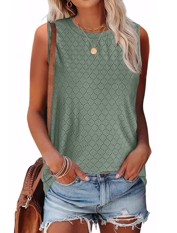 Dame Fritid Spidsstruktur Tanktop Stilla