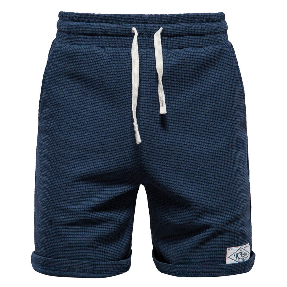 Herrer Sportslige Vaffelstof-Shorts med elastisk Talje og Snøre Stilla