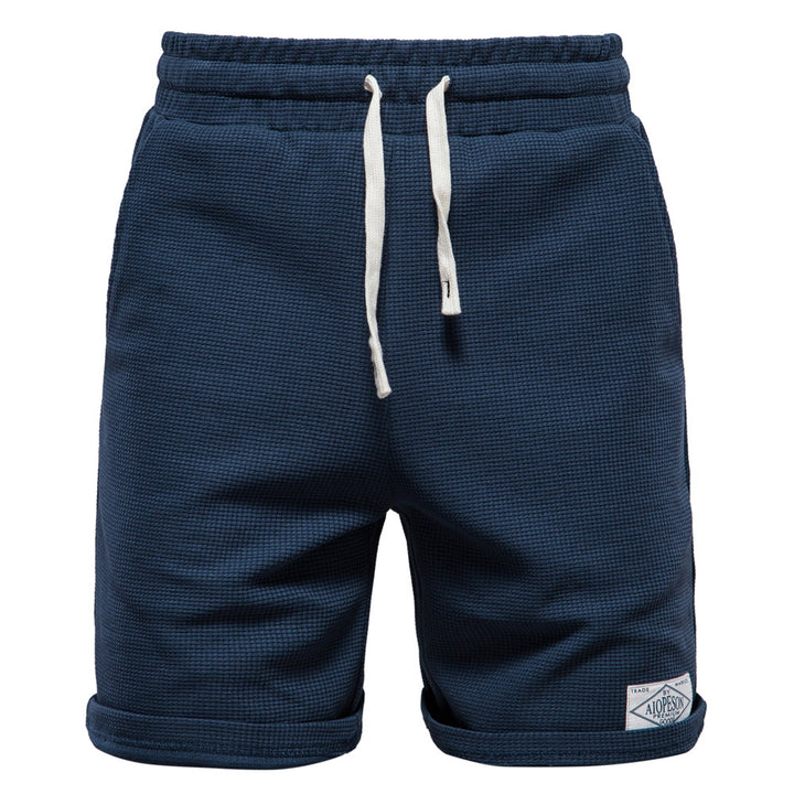 Herrer Sportslige Vaffelstof-Shorts med elastisk Talje og Snøre Stilla
