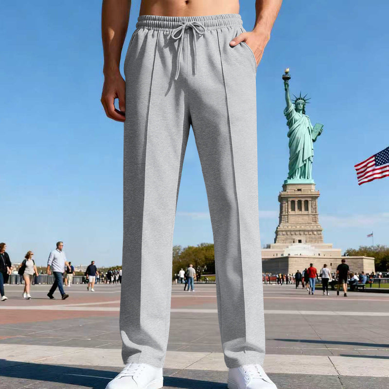 Herrer afslappet-elegant press fold sweatpants med pressefold, elastisk tunneltræk og sidelommer Skovae