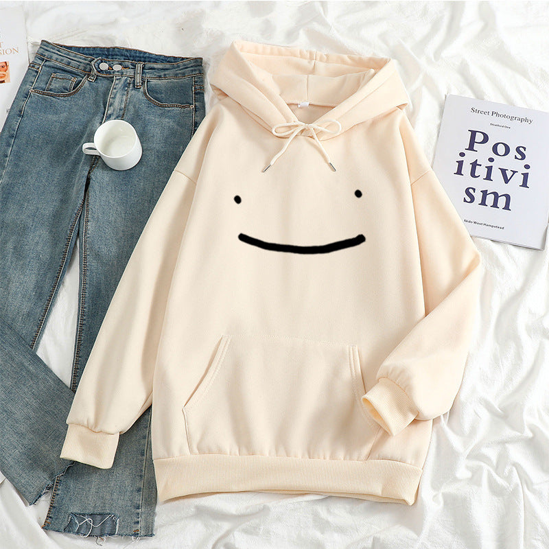 Damer hoodie med casual smiley design Skovae