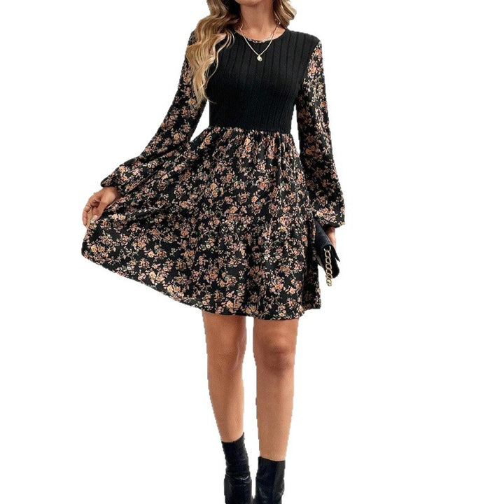 Dame Floral Trin Sving Kjole Stilla