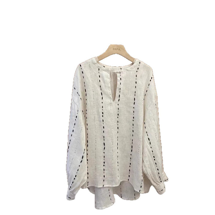 Femme Relaxed Fit Placket Detalje Skjorte Stilla