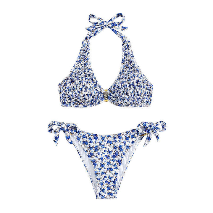 Dame Triangel-Bikini-Sæt med legesyge flæse detaljer Skovae