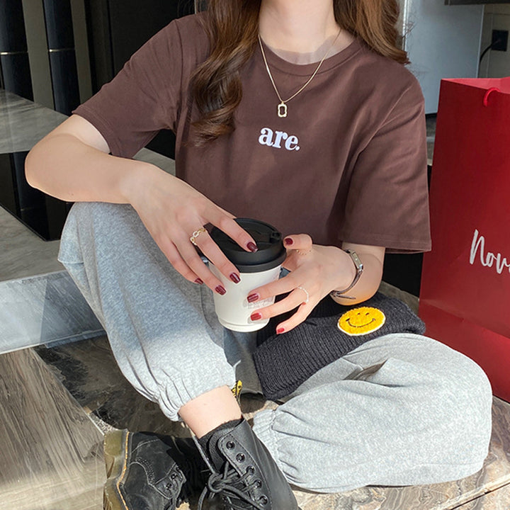 Femme Casual Grafik T-shirt Stilla