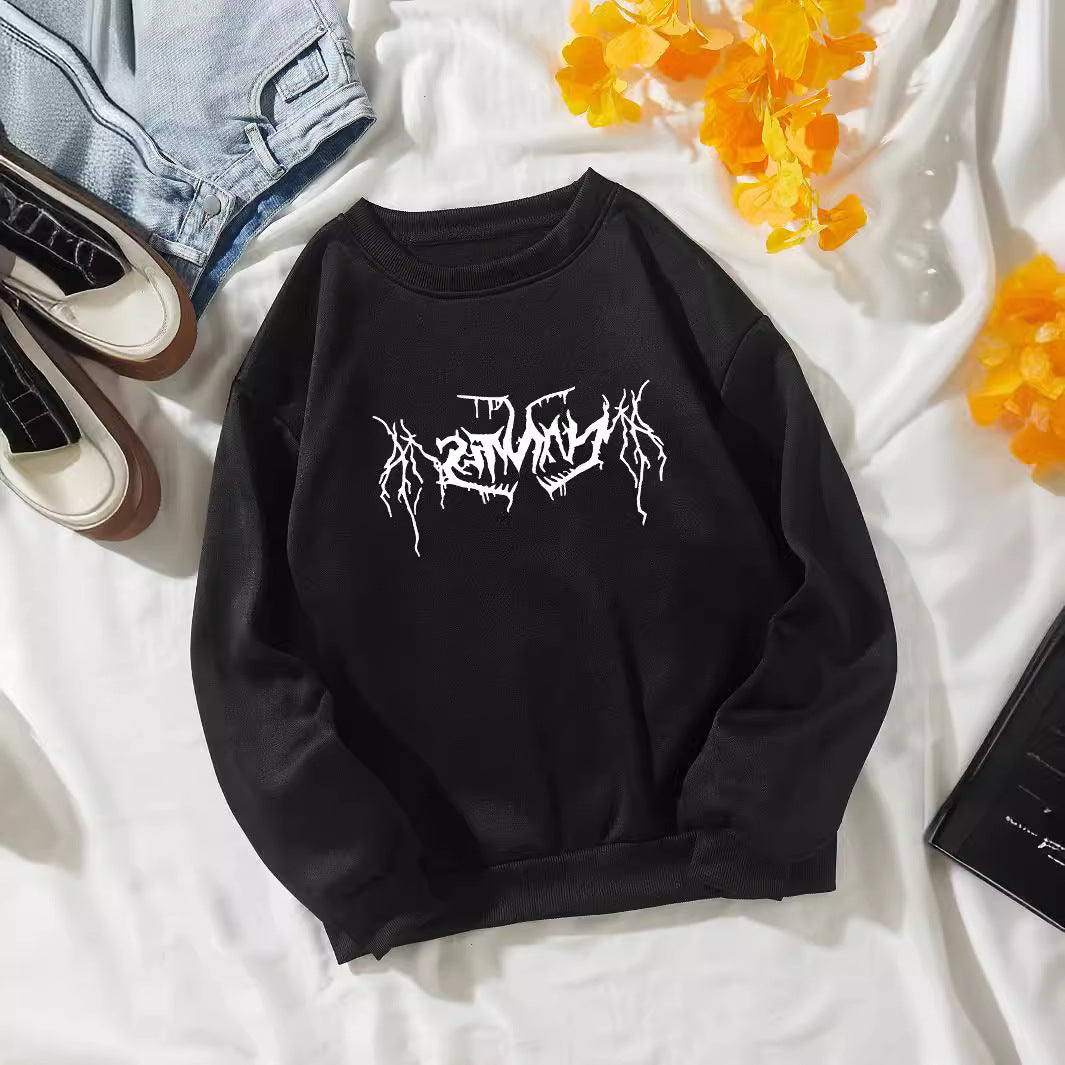 Kvinders afslappede sweatshirt med moderne grafisk design Skovae