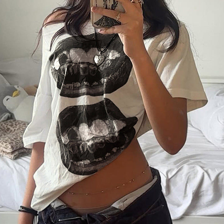 Damer Kreativ Oversized T-Shirt med grafisk tryk Skovae