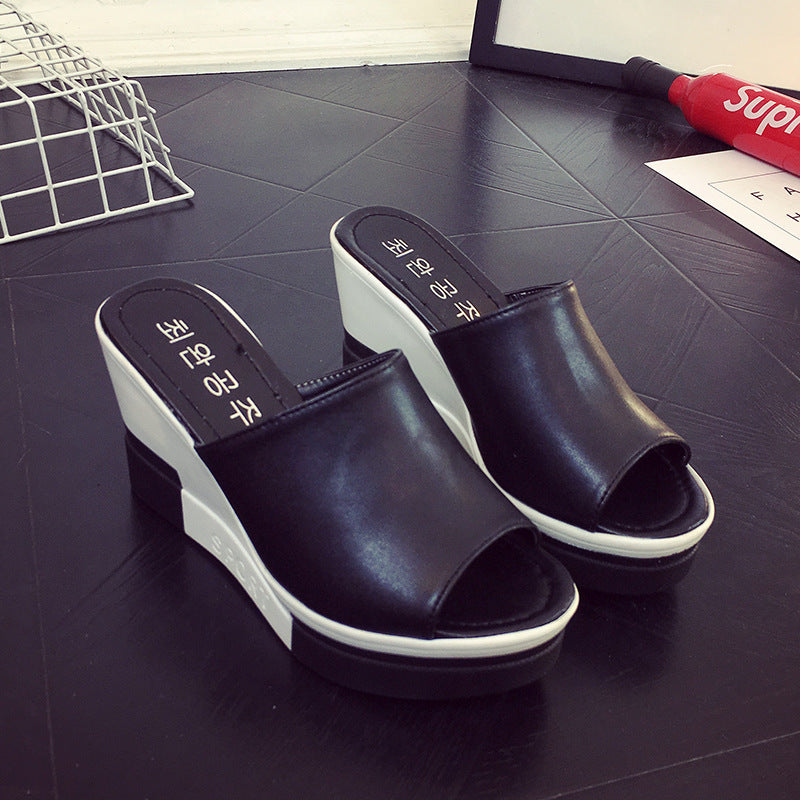 Dame Plateau sandaler med åben tåparti Stilla