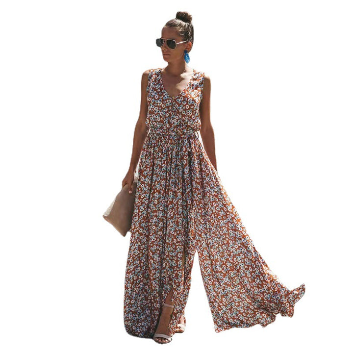 Dame Maxi-kjole med elegant blomsterdesign og flydende snit Stilla