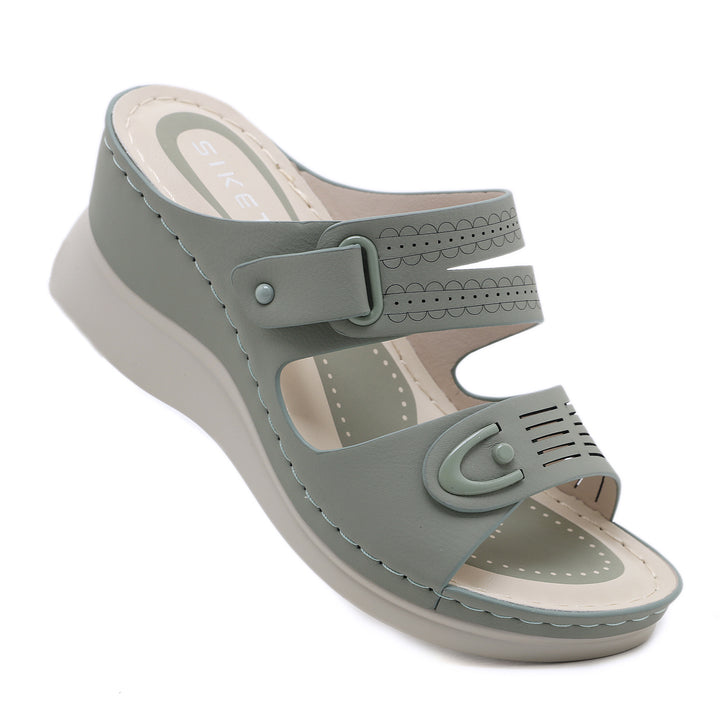 Dame Wedge-Pantoletten med justerbare remme og åndbart design Stilla