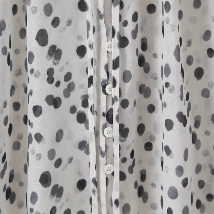 Dames elegant bluse med halvkant og luftige ærmer Stilla