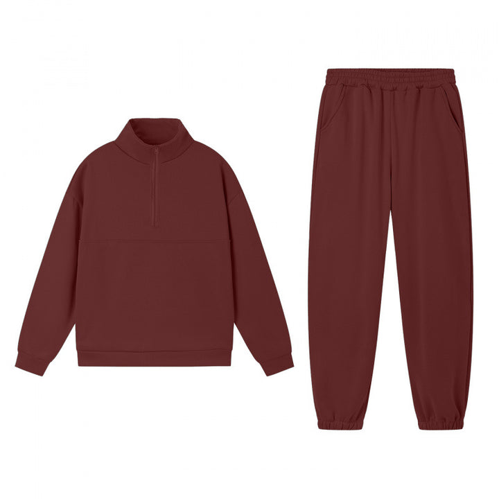 Kvindernes sporty sweatshirt sæt med høj krave og elastiske manchetter Stilla