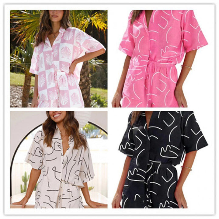 Damer Casual Knop-Up Overall Sæt Stilla