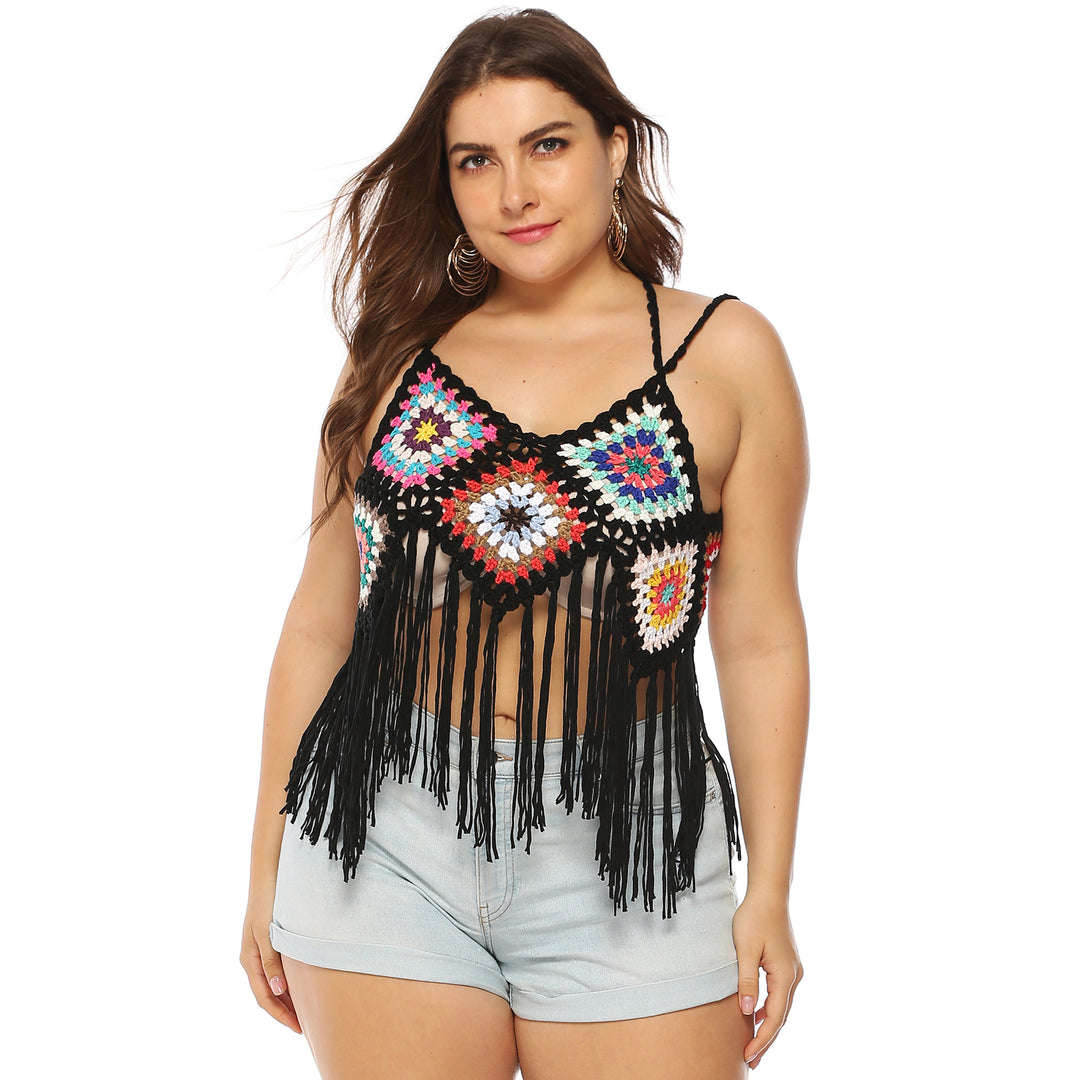 Frue Hækle-fringe-top Stilla 1750742947