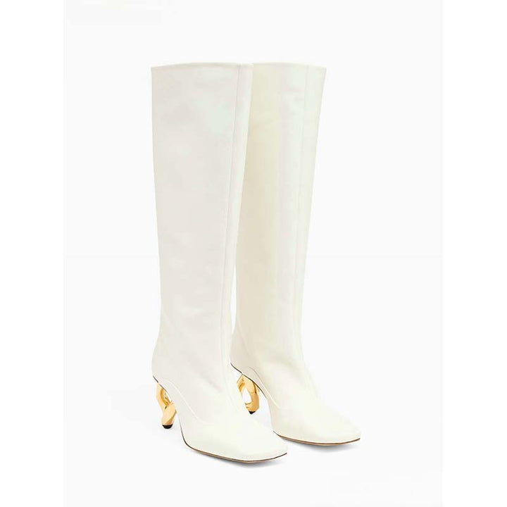 Femme Over-the-Knee Sleek Stiletto-støvler med unikke skulpturerede hæle Stilla