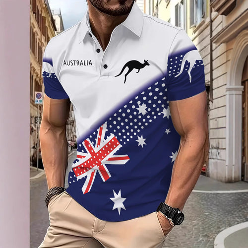 Herre Poloshirt med australsk motiv Stilla