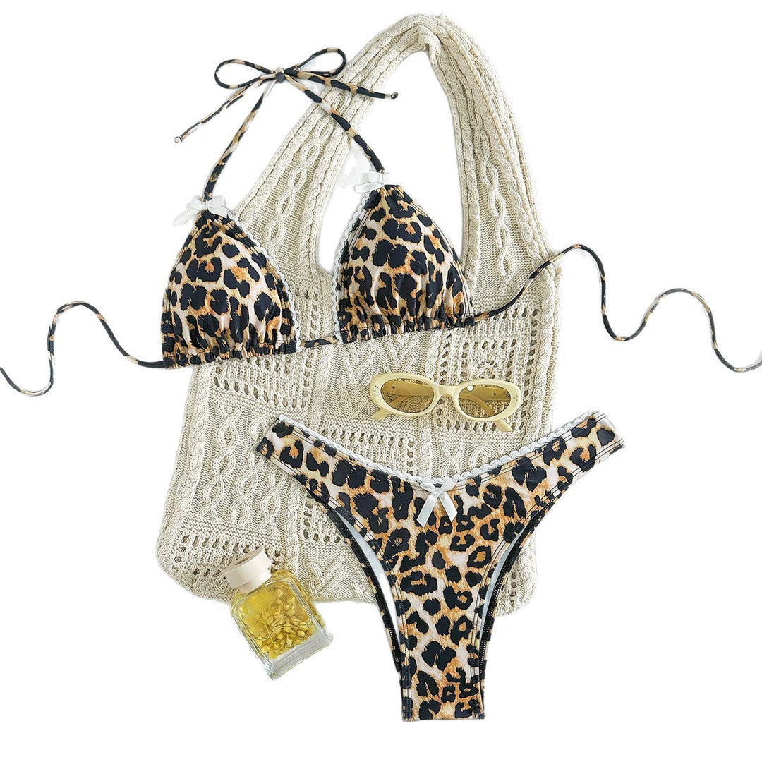 Damer moderne skåret bikini-sæt med slangemønster Skovae