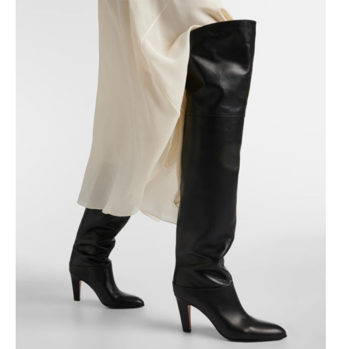 Femme Over-knæet High Heel Læderstøvler Stilla