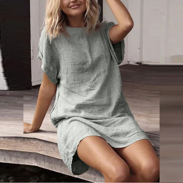 Dame Afslappet Fit Linned Skift Kjole Stilla