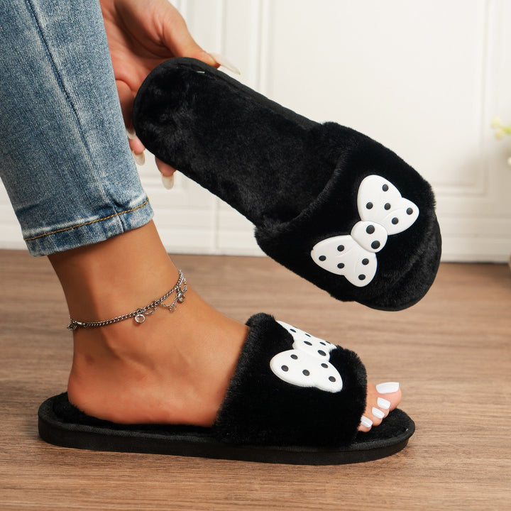 Dame Fluffy Pantofler med legende sommerfugledesign Stilla