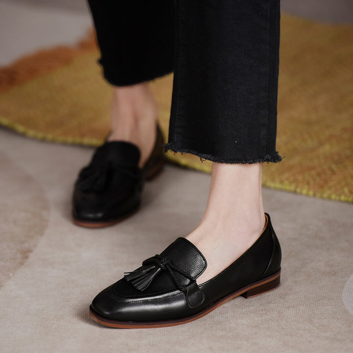 Herrer læder slip-ons med frynse detalje Stilla
