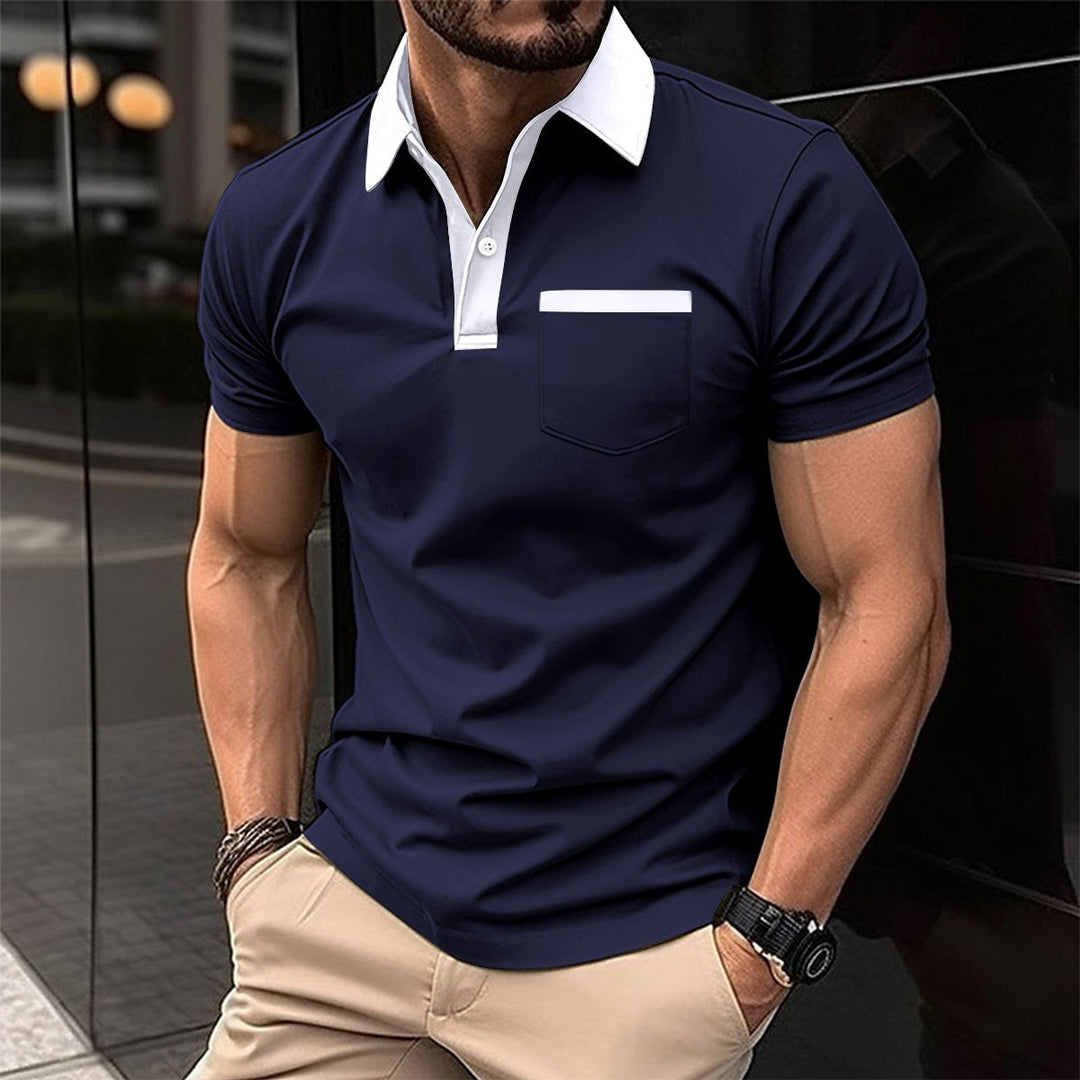 Herrer stilfuld kortærmet polo t-shirt med kontrasterende detaljer Stilla
