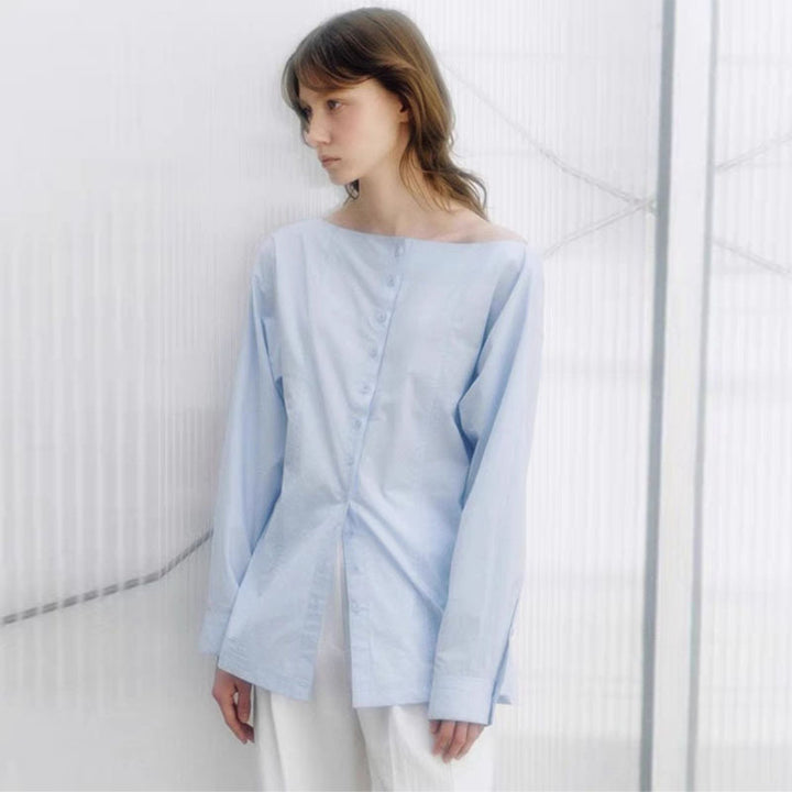 Kvinders klassiske skjortebluse med moderne detaljer Stilla