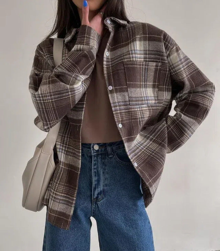 Femme Casual Flannel Overshirt Stilla