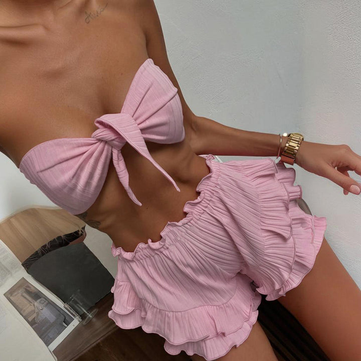 Dame Rufflesøm Bandeau Bikini Sæt Stilla