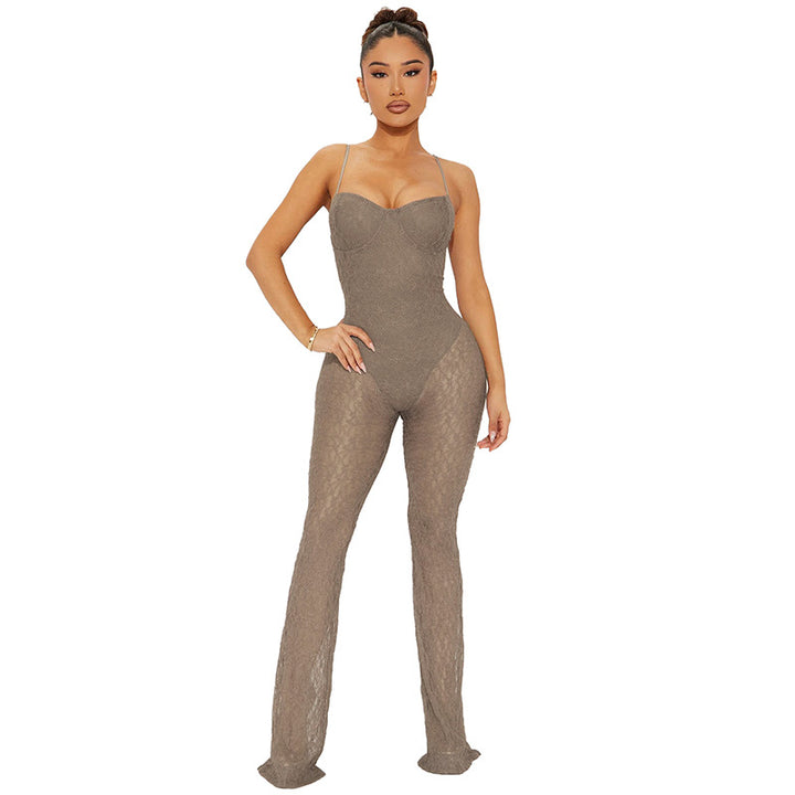 Dame Elegant Jumpsuit med raffinerede spids-detaljer Stilla
