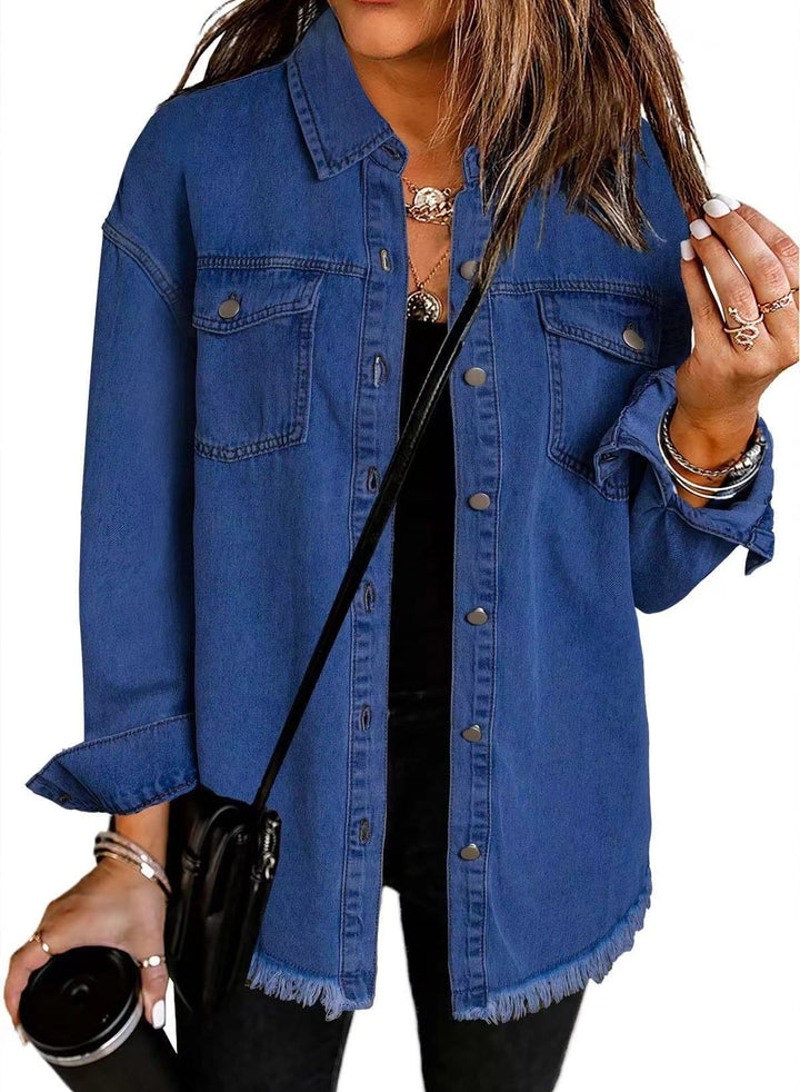 Femme Ødelagt Denim Westernjakke Stilla