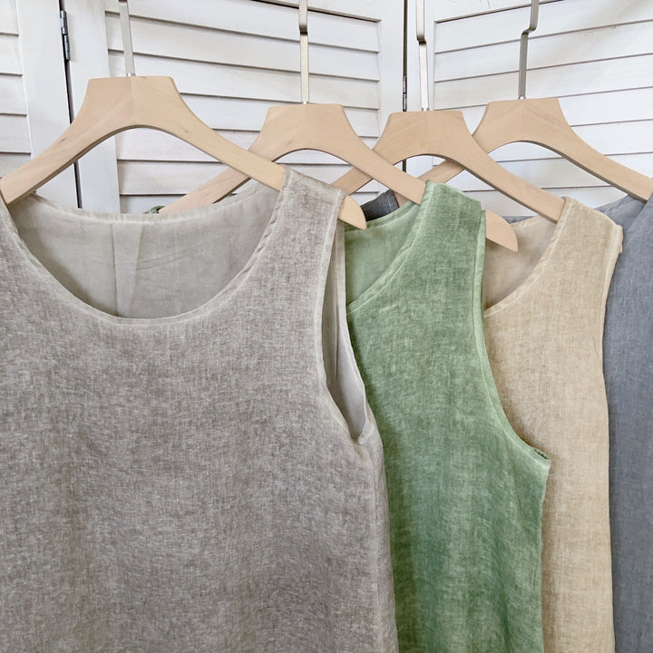 Femme Breezy Linned Maxi Kjole med Højslids Detalje Stilla