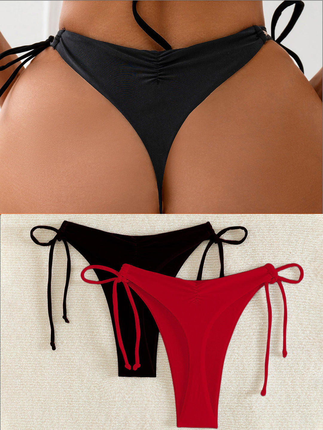 Damer Højskåret Bikini med sidebindebånd Skovae