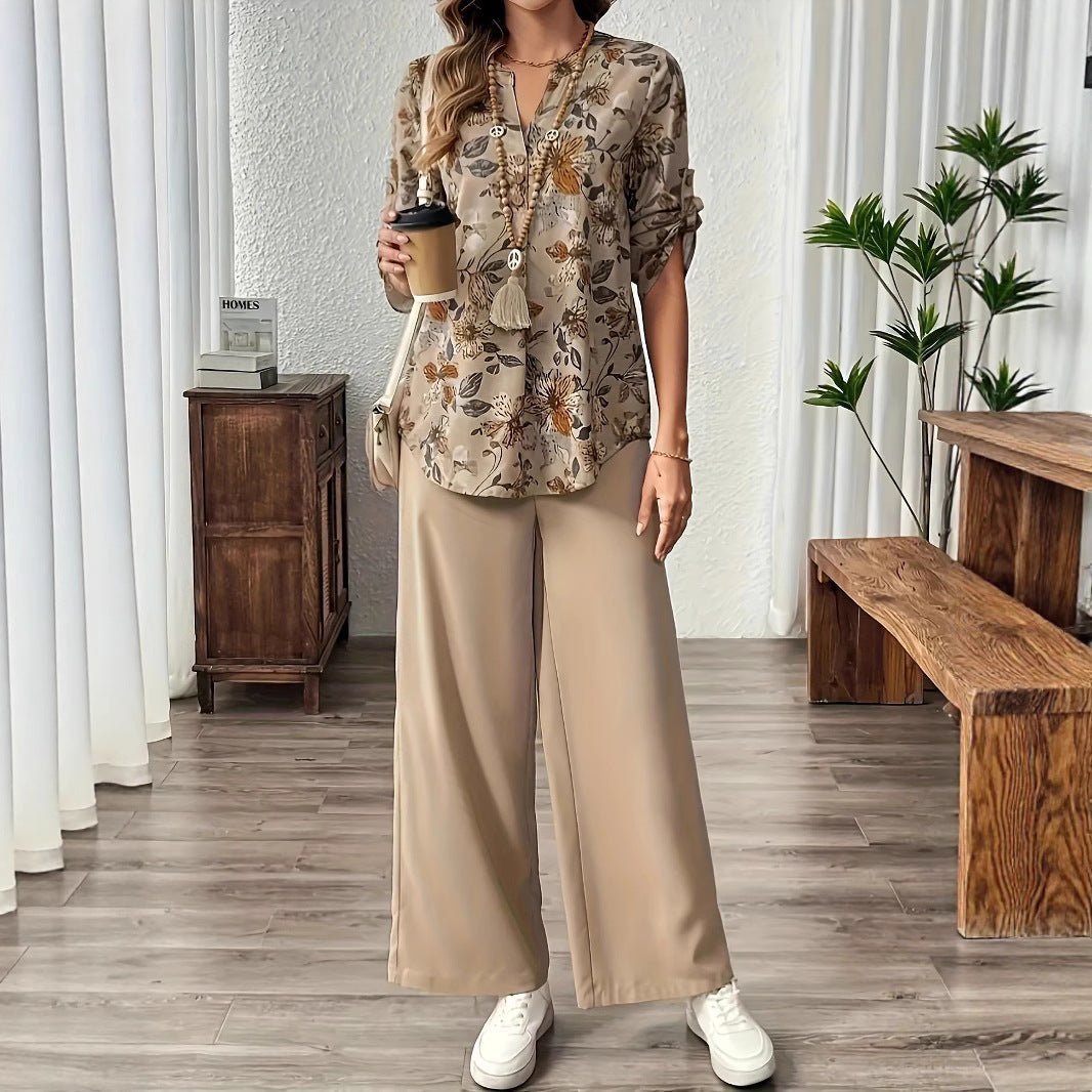 Damebluse med blomsterdesign og afslappet pasform Stilla