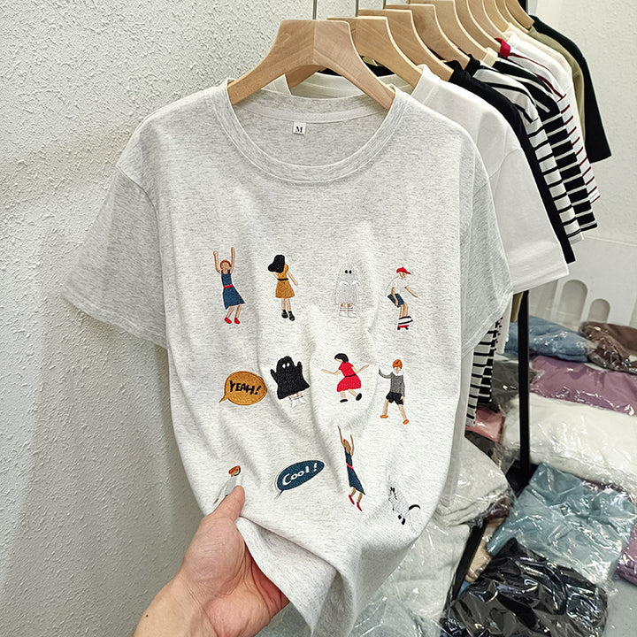 Femme Legende Broderet Grafik-T-Shirt Stilla