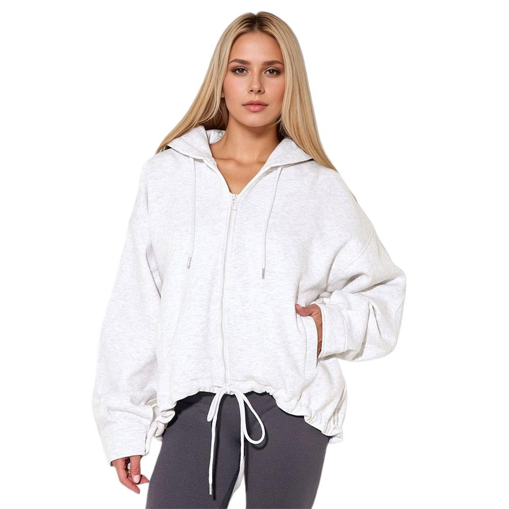 Kvinders oversized hoodie med snørebånd og sidelommer Stilla