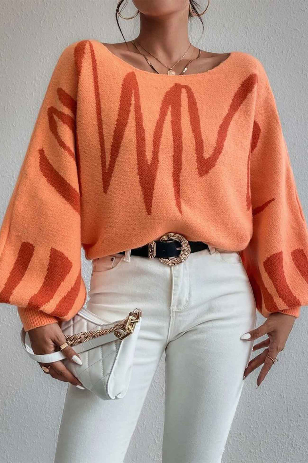 Stilla | Pullover med geometriske lanterneærmer