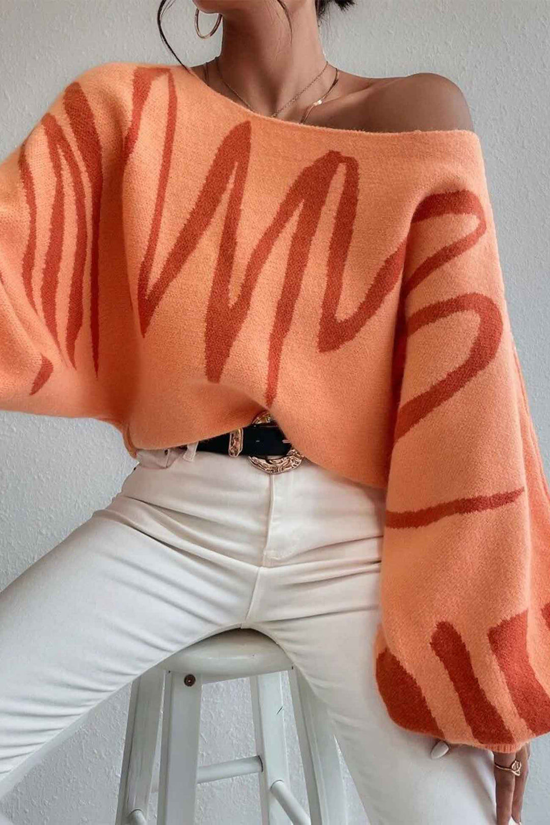 Stilla | Pullover med geometriske lanterneærmer