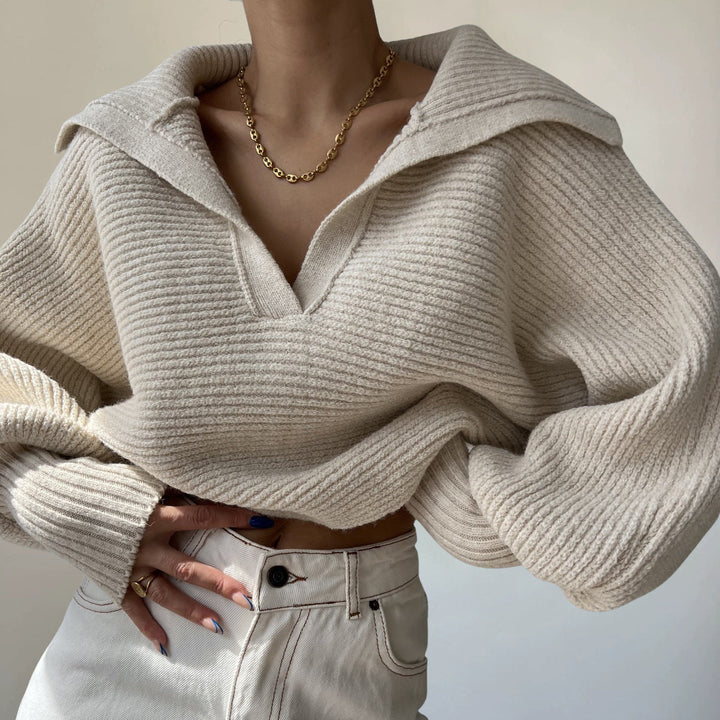 Stilla | Ribb strik pullover med høj krave