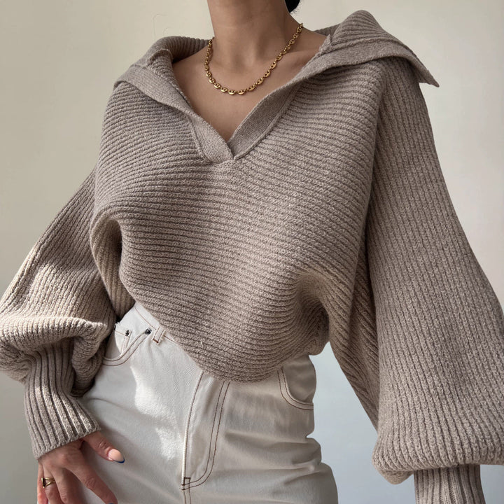 Stilla | Ribb strik pullover med høj krave